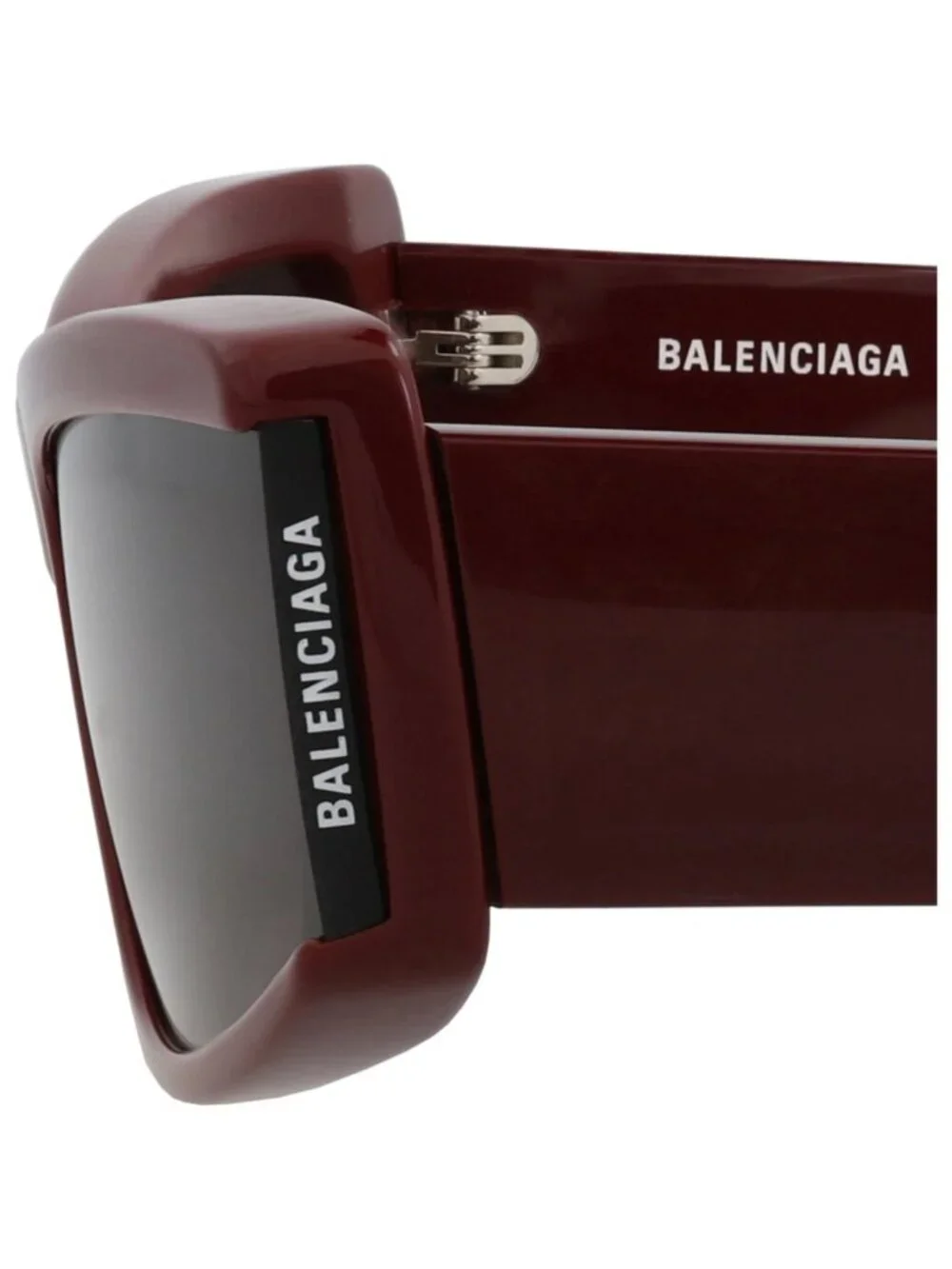 New Balenciaga Women's Sunglasses Cat Eye Recycled Acetate Frame Unisex Burgundy